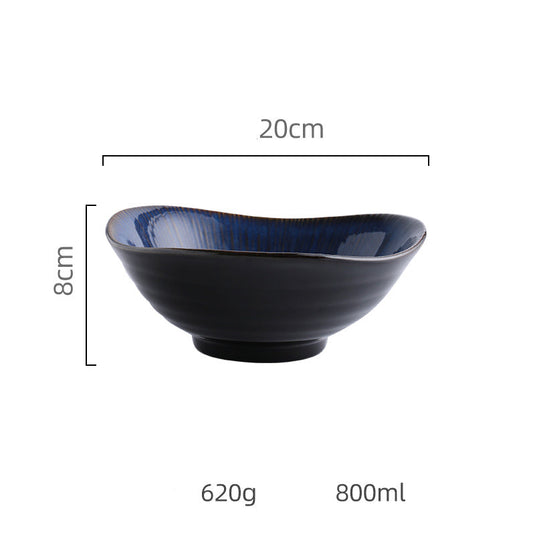 Blue ceramic plate bowl - Grand Goldman