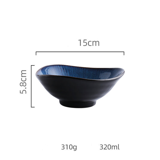 Blue ceramic plate bowl - Grand Goldman