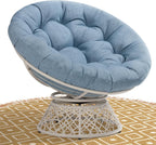Bme 40" Ergonomic Wicker Papasan Chair with Soft Thick Density Fabric Cushion, High Capacity Steel Frame, 360 Degree Swivel for Living, Bedroom, Reading Room, Lounge - Grand Goldman