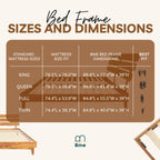 Bme Caden 15 Inch Deluxe Bed Frame with Adjustable Headboard - Mid Century, Retro Style with Acacia Wood - No Box Spring Needed - 12 Strong Wood Slat Support - Easy Assembly - Caramel, King - Grand Goldman