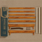 Bme Caden 15 Inch Deluxe Bed Frame with Adjustable Headboard - Mid Century, Retro Style with Acacia Wood - No Box Spring Needed - 12 Strong Wood Slat Support - Easy Assembly - Caramel, King - Grand Goldman