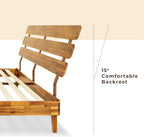 Bme Caden 15 Inch Deluxe Bed Frame with Adjustable Headboard - Mid Century, Retro Style with Acacia Wood - No Box Spring Needed - 12 Strong Wood Slat Support - Easy Assembly - Caramel, King - Grand Goldman