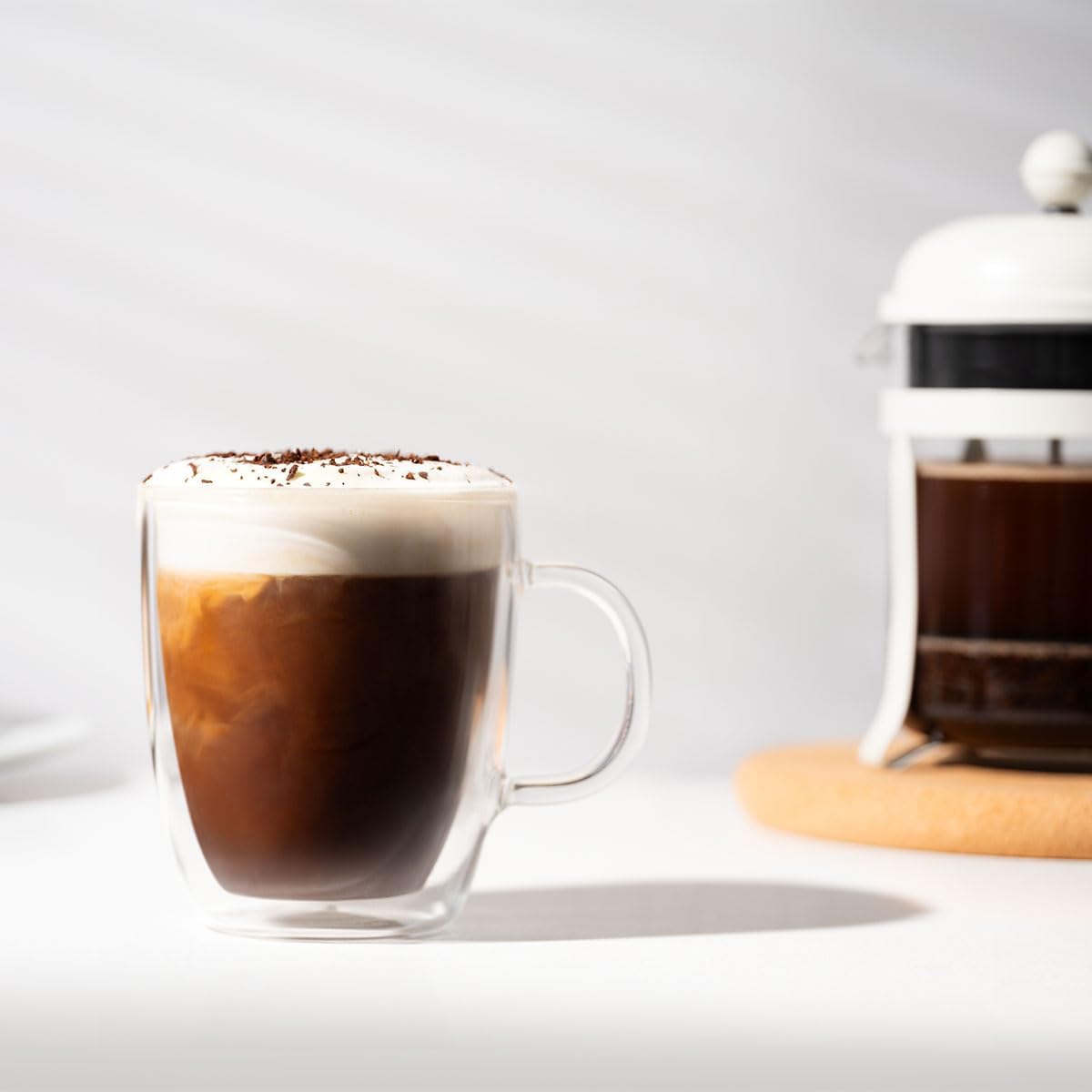 Bodum 10oz Bistro Double Wall Insulated Mug, High-Heat Borosilicate Glass, Set of 2, Clear - Grand Goldman