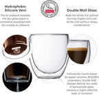 Bodum 10oz Bistro Double Wall Insulated Mug, High-Heat Borosilicate Glass, Set of 2, Clear - Grand Goldman