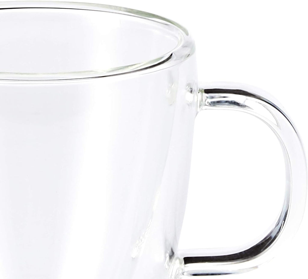 Bodum 10oz Bistro Double Wall Insulated Mug, High-Heat Borosilicate Glass, Set of 2, Clear - Grand Goldman