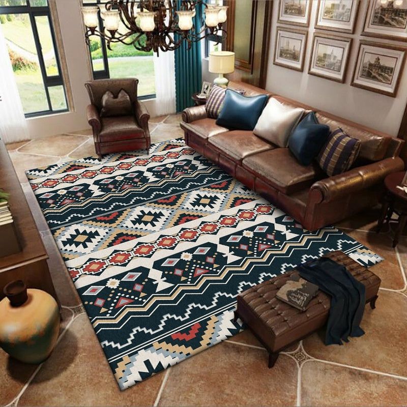 Bohemian Black And White Red Ethnic Style Carpet - Grand Goldman