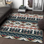 Bohemian Black And White Red Ethnic Style Carpet - Grand Goldman