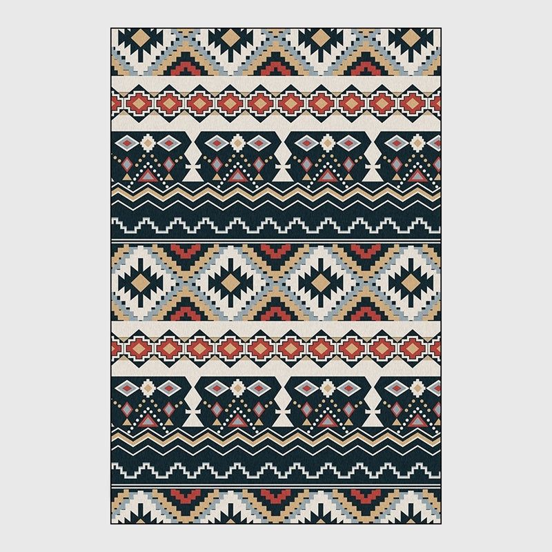 Bohemian Black And White Red Ethnic Style Carpet - Grand Goldman