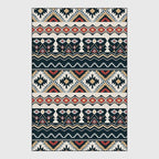 Bohemian Black And White Red Ethnic Style Carpet - Grand Goldman