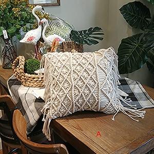 Bohemian Hand-woven Macrame Cotton Cushion Cover - Grand Goldman