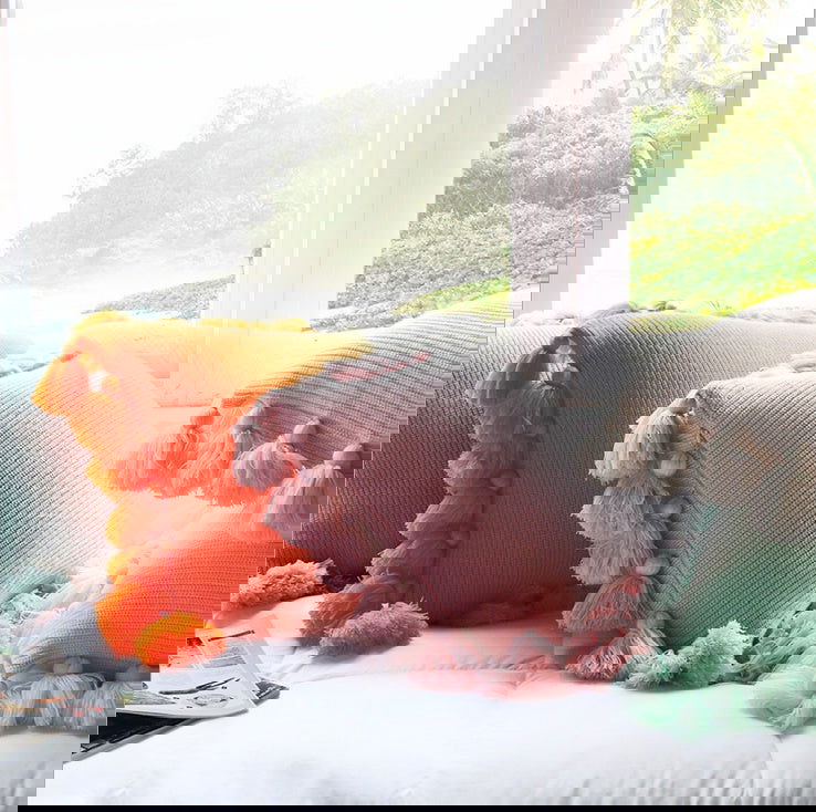 Bohemian Knitted Cushion Cover with Fringe - Grand Goldman