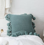 Bohemian Knitted Cushion Cover with Fringe - Grand Goldman