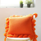 Bohemian Knitted Cushion Cover with Fringe - Grand Goldman