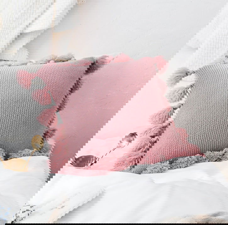 Bohemian Knitted Cushion Cover with Fringe - Grand Goldman