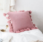 Bohemian Knitted Cushion Cover with Fringe - Grand Goldman