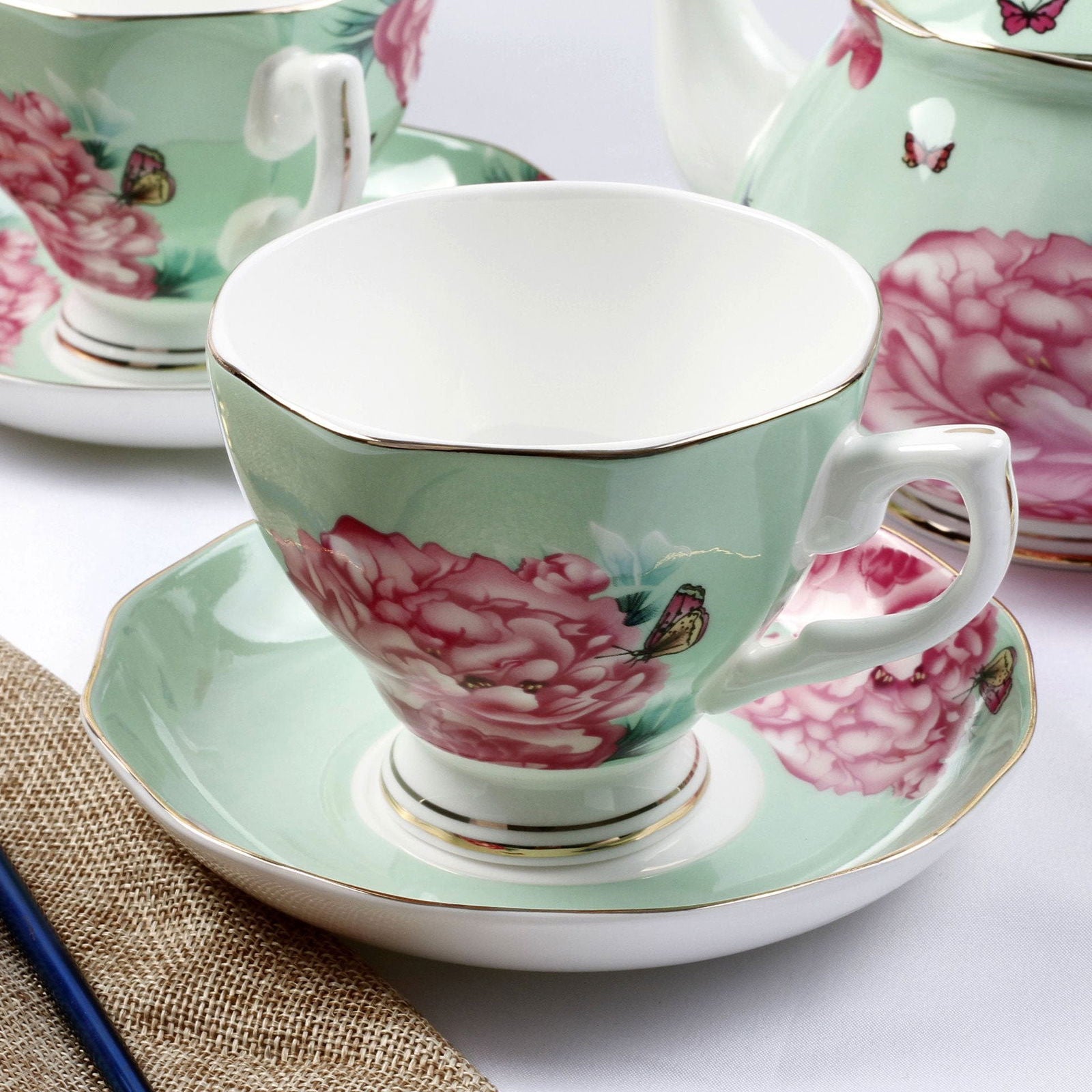 Bone China British Afternoon Tea Set Coffee Cups And Saucers - Grand Goldman