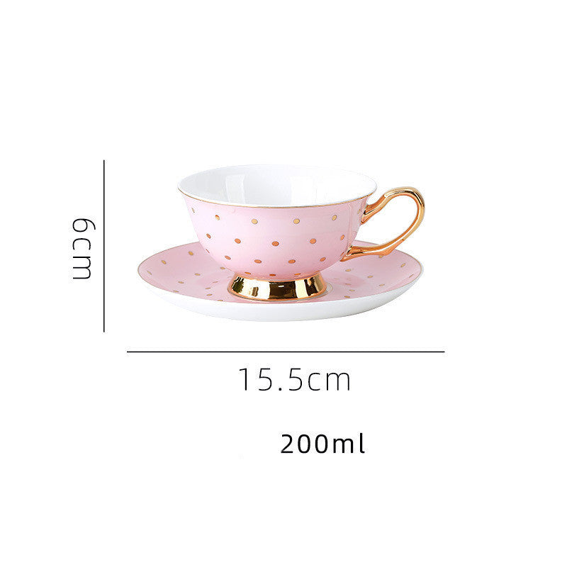 Bone China Coffee Cup Afternoon Tea Red Tea Cup Saucer Glass Water Stove Base - Grand Goldman