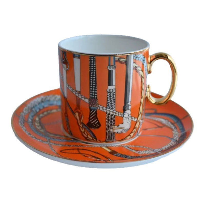 Bone China Coffee Cup And Saucer Suit - Grand Goldman