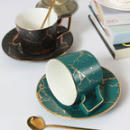 Bone China Cup and Saucer Practical Gift Set European Ceramic Coffee Cup and Milk Cup - Grand Goldman
