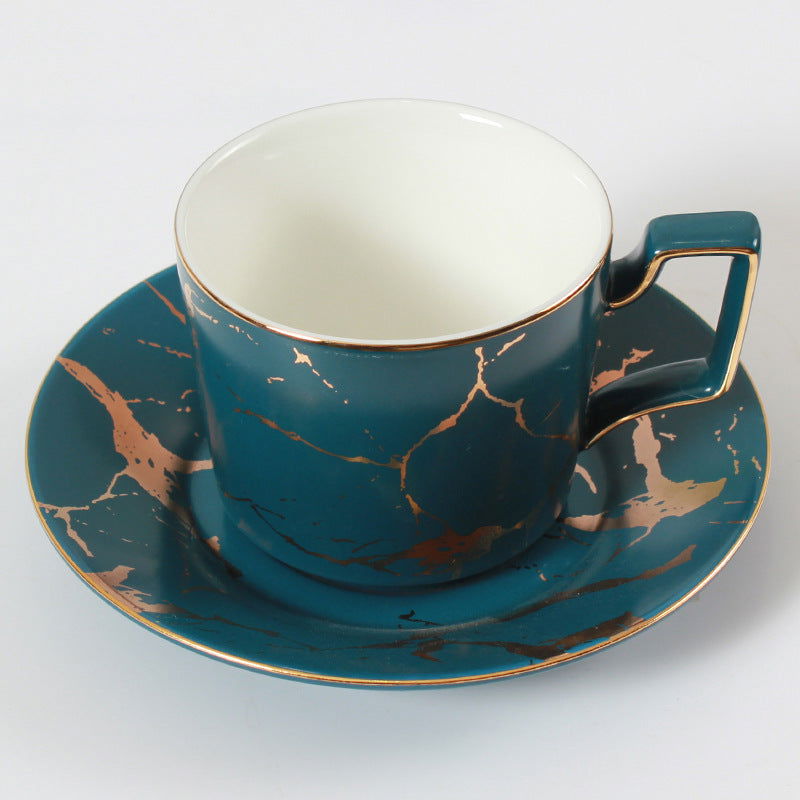 Bone China Cup and Saucer Practical Gift Set European Ceramic Coffee Cup and Milk Cup - Grand Goldman