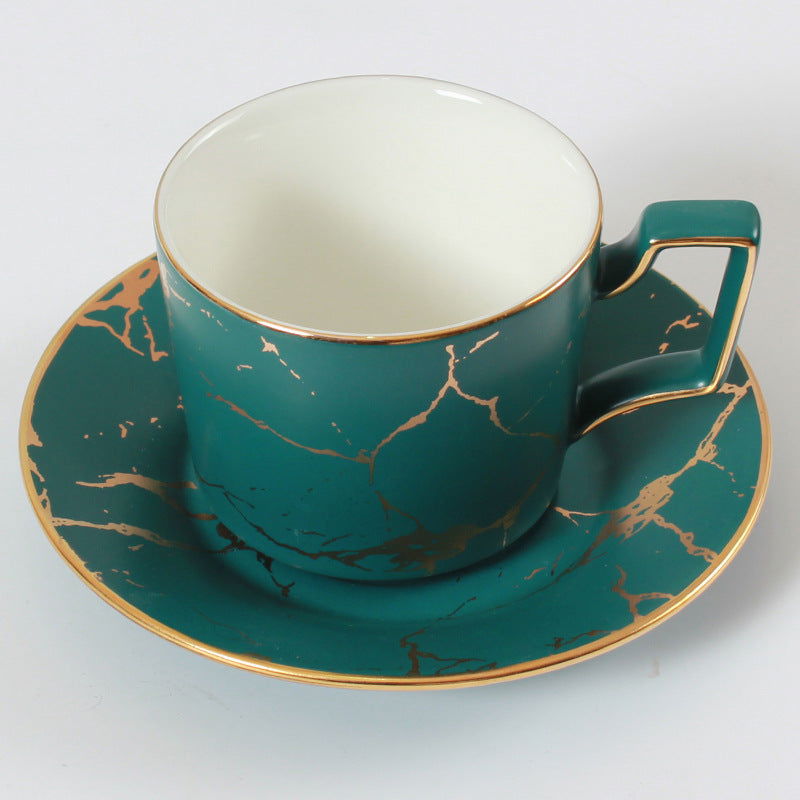 Bone China Cup and Saucer Practical Gift Set European Ceramic Coffee Cup and Milk Cup - Grand Goldman