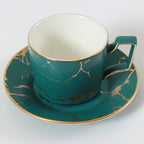 Bone China Cup and Saucer Practical Gift Set European Ceramic Coffee Cup and Milk Cup - Grand Goldman