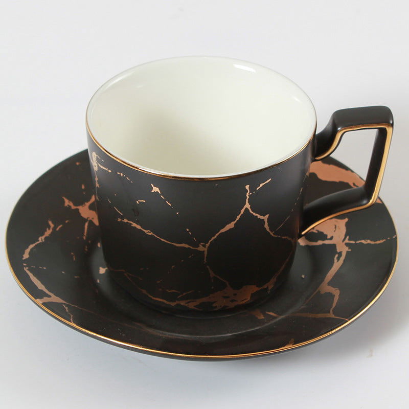 Bone China Cup and Saucer Practical Gift Set European Ceramic Coffee Cup and Milk Cup - Grand Goldman