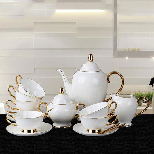 Bone China Gold-painted Coffee Cup And Saucer Afternoon Tea Tea Set - Grand Goldman