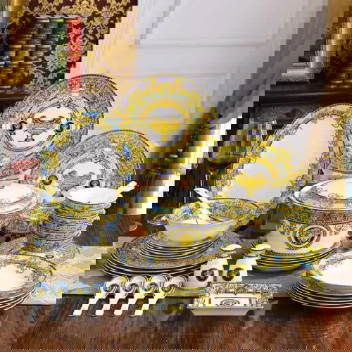 Bone China Set Vasage Cutlery 43pcs Set Desktop Setting Tableware Coffee Cup Style Gift Flatware Set - Grand Goldman