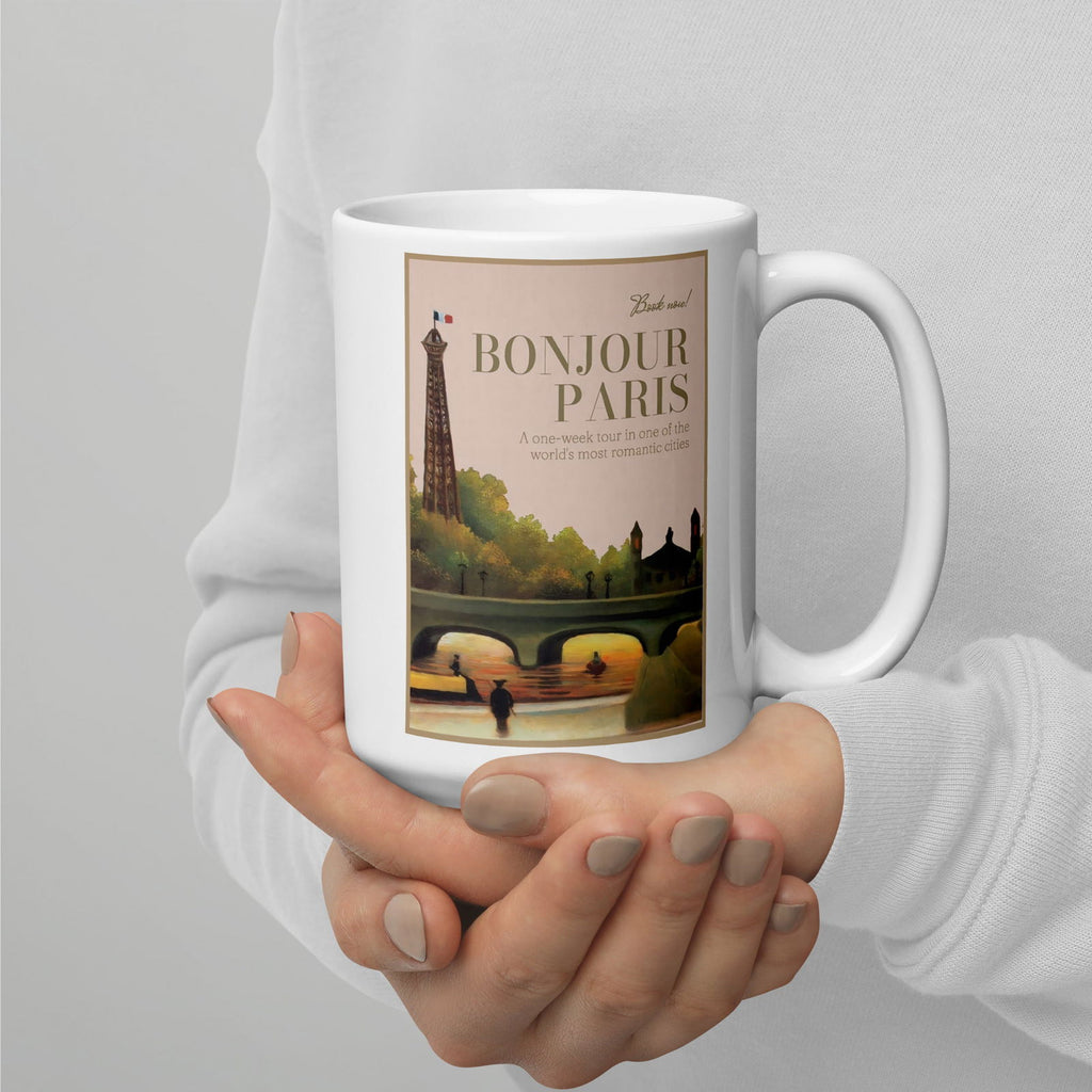 Bonjour Paris White Glossy Mug - Grand Goldman