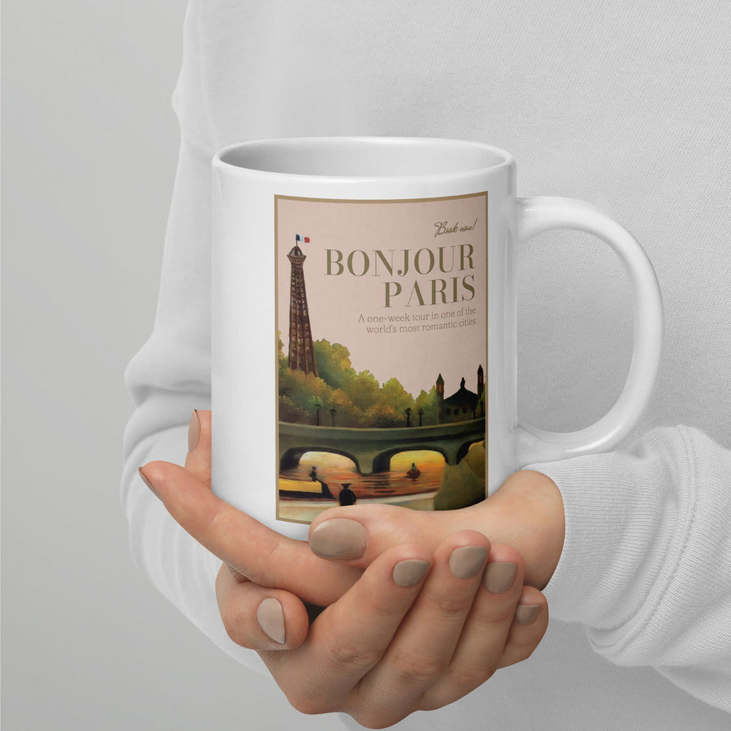 Bonjour Paris White Glossy Mug - Grand Goldman