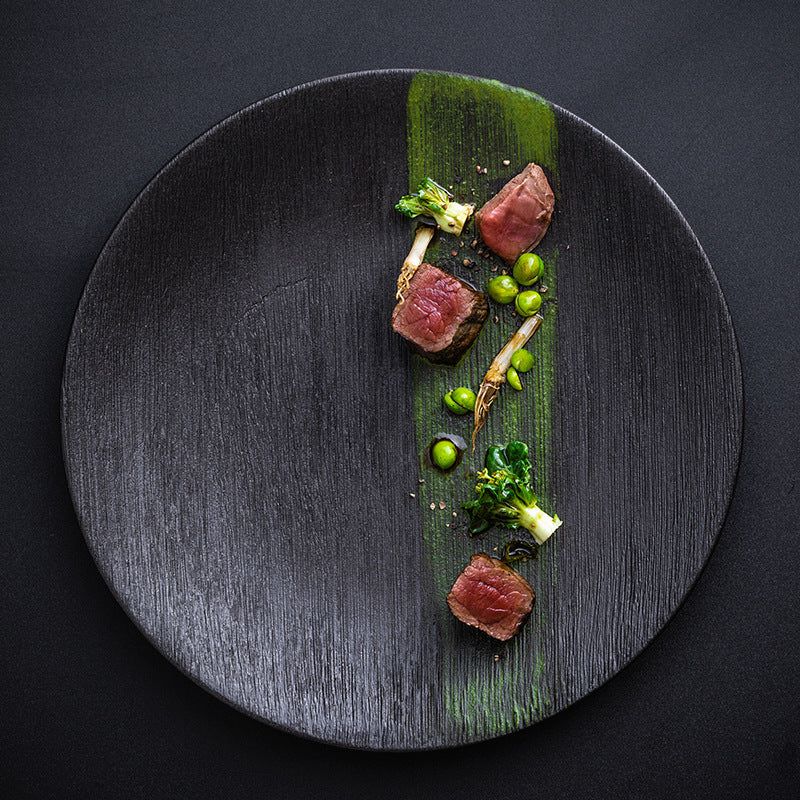 Bonn Flat Plate Nordic Ceramic Round Plate Household Dish - Grand Goldman