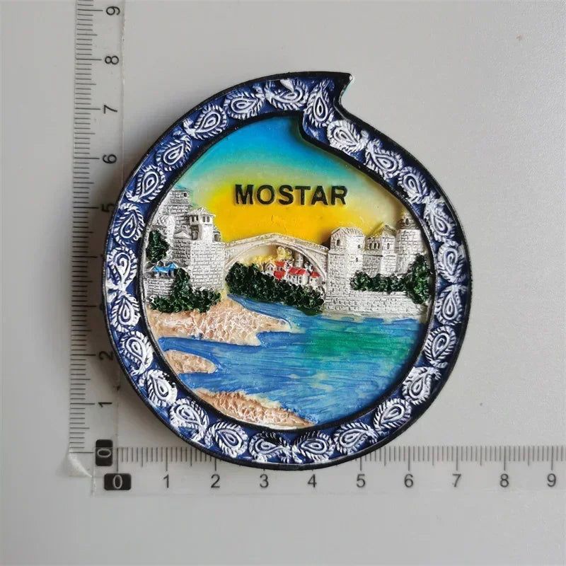 Bosnia and Herzegovina Fridge Magnets Sarajevo Mostar Neretva River BIH Tourist Souvenir Refrigerator Magnets Collection Gifts - Grand Goldman