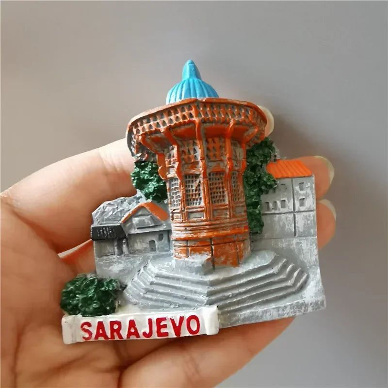 Bosnia and Herzegovina Fridge Magnets Sarajevo Mostar Neretva River BIH Tourist Souvenir Refrigerator Magnets Collection Gifts - Grand Goldman