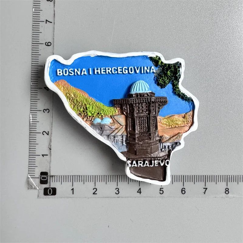 Bosnia and Herzegovina Fridge Magnets Sarajevo Mostar Neretva River BIH Tourist Souvenir Refrigerator Magnets Collection Gifts - Grand Goldman