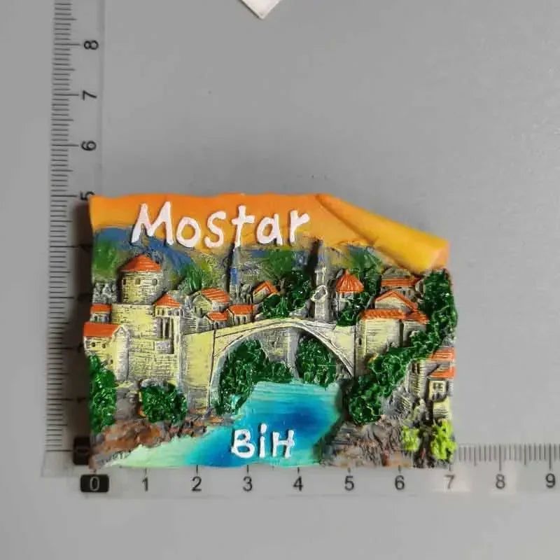 Bosnia and Herzegovina Fridge Magnets Sarajevo Mostar Neretva River BIH Tourist Souvenir Refrigerator Magnets Collection Gifts - Grand Goldman