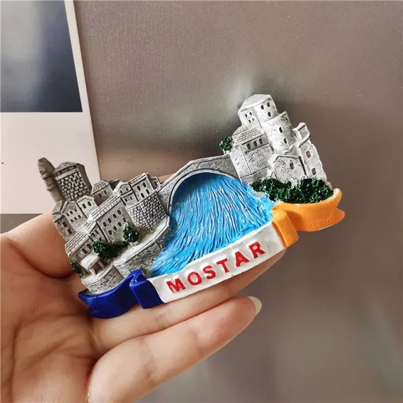 Bosnia and Herzegovina Fridge Magnets Sarajevo Mostar Neretva River BIH Tourist Souvenir Refrigerator Magnets Collection Gifts - Grand Goldman
