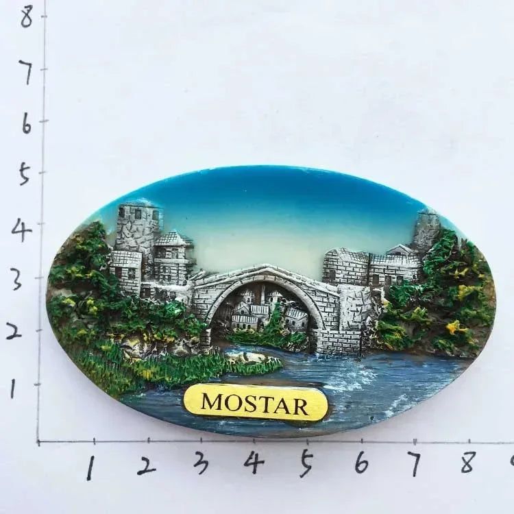 Bosnia and Herzegovina Fridge Magnets Sarajevo Mostar Neretva River BIH Tourist Souvenir Refrigerator Magnets Collection Gifts - Grand Goldman