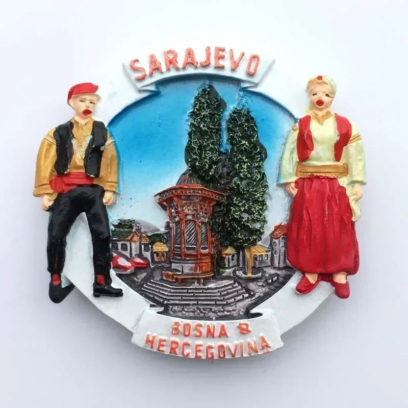 Bosnia and Herzegovina Fridge Magnets Sarajevo Mostar Neretva River BIH Tourist Souvenir Refrigerator Magnets Collection Gifts - Grand Goldman