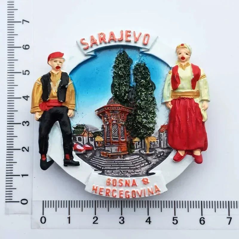 Bosnia and Herzegovina Fridge Magnets Sarajevo Mostar Neretva River BIH Tourist Souvenir Refrigerator Magnets Collection Gifts - Grand Goldman