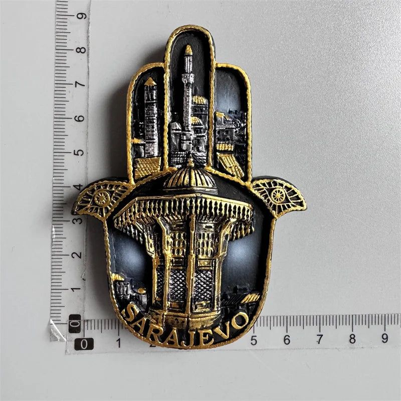 Bosnia and Herzegovina Fridge Magnets Sarajevo Mostar Neretva River BIH Tourist Souvenir Refrigerator Magnets Collection Gifts - Grand Goldman