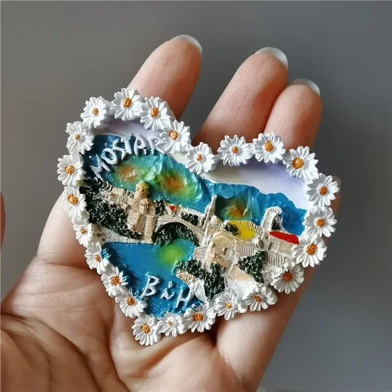 Bosnia and Herzegovina Fridge Magnets Sarajevo Mostar Neretva River BIH Tourist Souvenir Refrigerator Magnets Collection Gifts - Grand Goldman