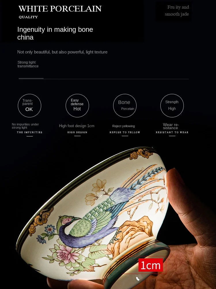 Bowl and Plate Set for Home Chinese Bone Porcelain Tableware Set Jingdezhen Ceramic Relocation High Quality Dinnerware Set - Grand Goldman