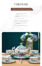 Bowl and Plate Set for Home Chinese Bone Porcelain Tableware Set Jingdezhen Ceramic Relocation High Quality Dinnerware Set - Grand Goldman