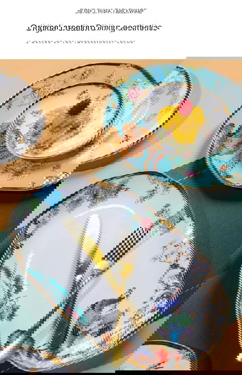 Bowl and Plate Set for Home Chinese Bone Porcelain Tableware Set Jingdezhen Ceramic Relocation High Quality Dinnerware Set - Grand Goldman