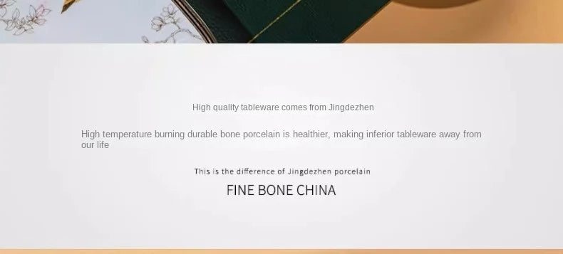 Bowl and Plate Set for Home Chinese Bone Porcelain Tableware Set Jingdezhen Ceramic Relocation High Quality Dinnerware Set - Grand Goldman