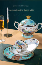 Bowl and Plate Set for Home Chinese Bone Porcelain Tableware Set Jingdezhen Ceramic Relocation High Quality Dinnerware Set - Grand Goldman