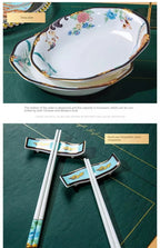 Bowl and Plate Set for Home Chinese Bone Porcelain Tableware Set Jingdezhen Ceramic Relocation High Quality Dinnerware Set - Grand Goldman