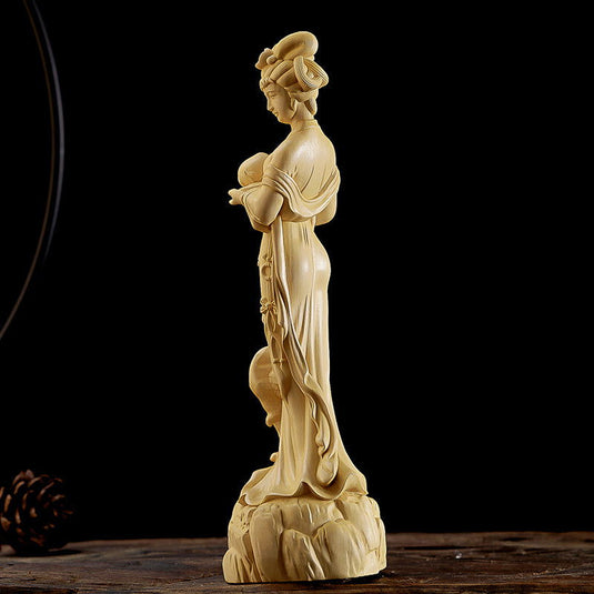 Boxwood Beauty Wood Carving Ornaments Home - Grand Goldman