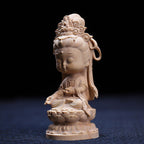 Boxwood Carving Cute Guanyin Ornaments Buddha Statues Hand-carved Crafts - Grand Goldman